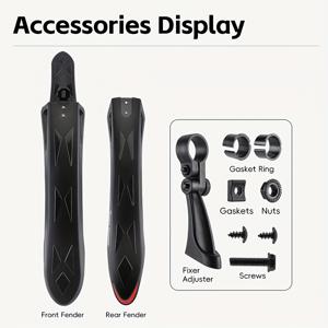 TEMU WEST BIKING 26-27.5인치 자전거용 반사 방지 머드가드 - 조절 가능한 전면 & 후면 펜더, 쉬운 설치, MTB, 로드 & 그레이블 사이클링에 완벽
