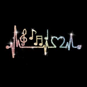 TEMU 1개 하트비트 음악 자동차 스티커 반짝이는 자동차 장식 반사 스티커 가정 가구 문 및 창문 스티커 랩톱 스티커 스티커