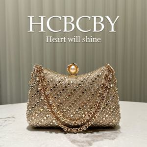 TEMU 고급스러운 골든 라인석 이브닝 클러치 파우치 탈착식 체인 스트랩 포함 - 결혼식, 갈라 및 공식 행사용 경량 반짝이는 걸쇠 잠금장치 - 우아한 여성용 이브닝 백, 파티 퍼스 | 럭셔리 핸드백 | 탈착 가능한 스트랩 가방