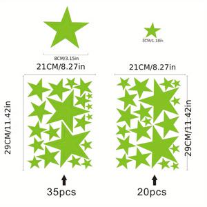 TEMU 55개 초고광 홈 벽 천장 야광 별 스티커 데칼, 침실용