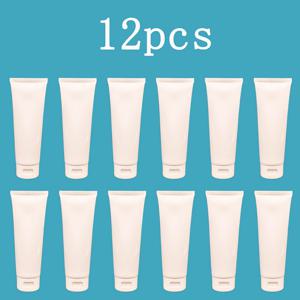 TEMU 12개 130ml 화이트 PE 화장품 압착 튜브, 둥근 플라스틱 무향, 손세척전용 가능, 페이스워시, 핸드 모이스처라이저, 로션, 선크림용 플립탑 디스펜서 병