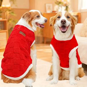 TEMU 중대형견용 편안한 플러시 도그 조끼 - 방풍 및 보온 기능, 골든 리트리버와 래브라도에 적합 - 봄, 가을, 겨울철 완벽한 선택, 개를 위한 최고의 플러시 조끼