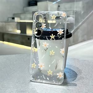 TEMU 화이트 플로럴 소프트 쉘 보호 케이스 삼성 시리즈 A54/A53/A52(A52S 유니버설 /A34(5G)A32(5G) /A14(5G)/A13 5G /A04S/S21/S21U/S22/S22U/S23/S23+/S23U 및 S24 시리즈 A15/A35(5G)/A55(5G)/A25(5G) 최신 S25 시리즈 울트라-씬 창의적이고 고급스러운 새로운