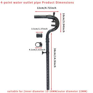 TEMU 어쿠아리움 인렛 및 아웃렛 키트, 물고기 탱크 플라스틱 호스, 어쿠아리움 플라스틱 튜브, 302/303B 필터에 적합, 내부 직경 16mm 외경 22mm, 배터리 없음