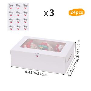 TEMU 9.5X6X3인치 정사각형 창문 케이크 상자 | 치즈케이크, 쿠키, 컵케이크, 초콜릿 등을 위한 일회용 종이 디저트 포장 | 생일, 결혼식, 발렌타인데이, 크리스마스 축하 행사에 적합 - MOMODELLI