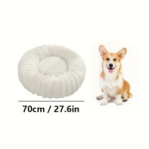 TEMU 깊은 수면 펫 베드, 직사각형 플러시 토끼 케이지 매트, 둥근 강아지와 고양이 하우스 포함 따뜻한 겨울 난방 - 소형부터 대형 동물까지