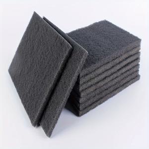 TEMU 10개 고급 내마모성 패드 - 재사용 가능한 건식/습식 스크럽 & 폴리싱 패드, 페인트 프라이머, 목공, 금속 및 목재 작업용 - 모든 소재 표면 준비에 적합한 내구성 있는 폴리에스터 직사각형 패드 (그레이), 컴팩트 디자인