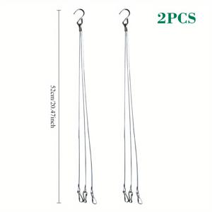 TEMU 2팩 내구성 있는 스테인레스 스틸 식물 매달리기 체인, 매달린 새 먹이통, 그릇, 랜턴, 장식 조명용 금속 바구니 매달리기 로프 - 정원 액세서리