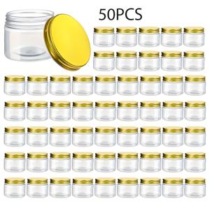 TEMU 50개입 4온스 BPA 프리 플라스틱 병 뚜껑 보관용기 - 투명 라운드 다목적 용기, 플립탑, 손세탁 가능, 로션, 크림, 슬라임, 화장품, 비즈, 샘플 및 여행용 보관에 적합 - 재사용 가능, 전기 불필요