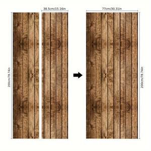 TEMU 시뮬레이션 도어 스티커, 편지 및 붙이 가능한 분리 가능한 방수 벽지, 벽화, 자체 접착 벽지, PVC 스티커, 가정 및 사무실 장식에 적합한 분리 가능한 벽 스티커, 200*38.5cm*2pcs