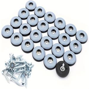 TEMU 24개 테플론 의자 다리 슬라이더, 3/4인치 가구 컵, 나무 바닥과 카펫용, 스크루가 있는 휠체어 이동 보조, 미끄럼 방지 가구 슬라이더, 가구 컵