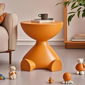 TEMU 매트 핏이 있는 세련된 현대 고양이 모양의 둥근 사이드 테이블, 다기능 미니 침대 테이블, 소형 공간용 휴대용 소파 테이블, 가정용 장식 - 전원 필요 없음