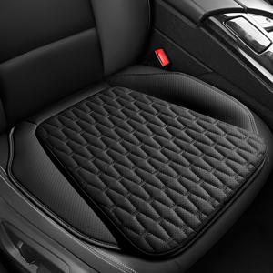 TEMU 핏 PU 가죽 자동차 시트 쿠션 - 타원형 사계절용 부드러운 스펀지 충전 시트, 미끄럼 방지 및 먼지 방지 커버, 전면/후면/트렁크용 (대부분의 차량 호환) - 간편 설치, 도구 불필요