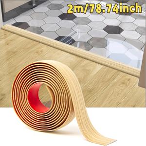 TEMU 78.74인치 자가 점착 PVC 바닥 전환 스트립 1개 - 완벽한 실내 벽 및 벽면 장식, 우아한 나무결 플라스틱 바닥 칸막이.