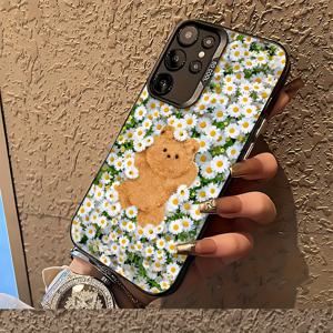 TEMU 곰 휴대폰 케이스 - 삼성 갤럭시 S25 S24 S23 S22 S21 S20 FE 울트라 플러스 4G 5G 방탄 프로스티드 백커버