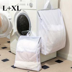 TEMU 지퍼 & 손잡이가 있는 대형 세탁백 2개 - 섬세한 의류, 란제리, 시트 커버, 바지를 위한 벌집 메쉬 가방 - 내구성 있는 폴리에스터 보관용기, 높은 투명도 디자인의 보호 스티칭, 핸들 장착된 방수백|이불정리함