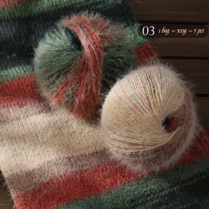 TEMU 스노우 트레저 그라데이션 원사 긴 울원사 양모 부드럽고 따뜻하며 편안한 뜨개질용 스카프, 장갑, 모자, 담요, 샤울에 적합 한 봉투당 1팩 = 3개 = 300그램|뜨개실