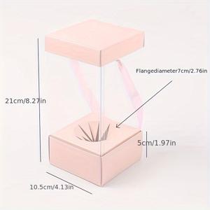 TEMU 5개, 실용적인 작은 선물 및 부케 선물 상자, 휴대용 꽃꽂이 상자, 어버이날 꽃 포장 상자, 교사 졸업 선물용 투명 꽃 상자, 발렌타인데이, 어버이날에 적합