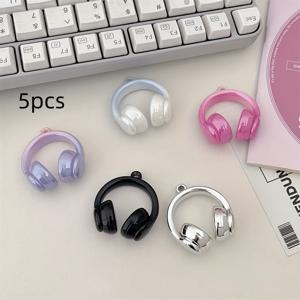 TEMU UV 코팅 아크릴 이어폰 펜던트 비즈 | 헤드폰 케이블 장식 액세서리 | 라이트 럭셔리 전자 기기 스트링 비즈 DIY 내구성 스크래치 방지 비즈