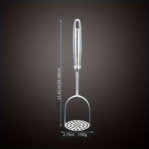 TEMU 스테인리스 스틸 감자 마셔 - 인체공학적 손잡이가 있는 수동 마늘 프레스 & 감자 마셔, 내구성 있는 주방 도구로 스무디, 수프 및 베이비 푸드 준비용, 주방용 감자 마셔, 스무디 메이커, 모던 , 이지그립 핸들