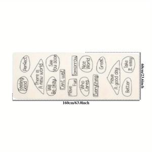 TEMU 미끄럼 방지 부드러운 푹신한 침실 매트 영감을 주는 인용구와 함께 - 흰색 기하학적 검은 글자 체크무늬 디자인, 손세탁 전용, 거실, 침대 옆, 라운지 또는 옷장 장식에 완벽함, 라운지 편안 액세서리 | 재미있는 레터링 매트 | 부드러운 푹신한 질감의 침실 러그