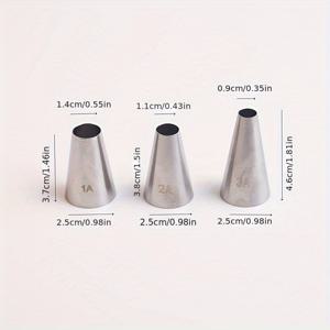 TEMU 대형과 중형 둥근 입구 둥근 스테인레스 스틸 케이크 크림 파이핑 노즐 동물 몸마르스 마카론 쿠키 버블 노즐
