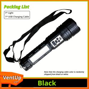 TEMU 강력한 USB 충전식 플래시 라이트, 밝은 LED 기술을 갖추고, 먼 거리를 밝히는 기능을 갖추고 있습니다. 줌 기능과 디지털 전원 표시기를 포함하고 있습니다. 이 다재다능한 휴대용 토치는 낚시, 수리, 하이킹 및 야간 사용에 이상적입니다.