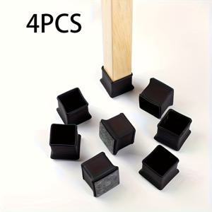 TEMU 4개 실리콘 의자 다리 바닥 보호대 (펠트 패드 포함) - 미끄럼 방지 가구 다리 커버, 경목/타일/라미네이트 바닥용, 스크래치 방지 이동 및 안정성 지원, 쉬운 설치 의자 다리 패드, 현대적인 홈 데코, 내구성 있는 바닥 보호기