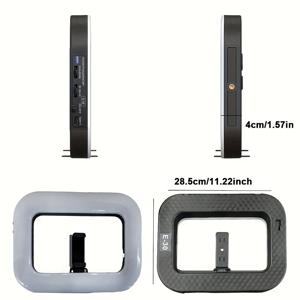 TEMU 새로운 스마트폰 비디오 마운트 핸드헬드 LED 링 라이트 셀카 조명, 카메라 및 스마트폰, 액션 카메라, 촬영, 영화 제작 및 메이크업에 적합한 안정화기