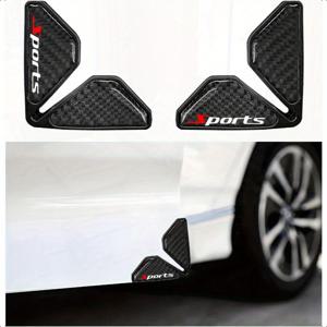 TEMU 실리콘 카본 파이버 & ABS 자동차 도어 코너 보호대 2개 세트 - 자체 접착식 충돌 방지 엣지 가드, 차량용, 트럭, SUV에 적합, 블랙 스포츠 디자인의 탄소 섬유 패턴, 스크래치 방지 외부 보호, 자동차 프로텍터