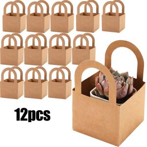 TEMU 12/24pcs 수크뇨트 랩 선물 상자, 2.6 인치 그릇에 적합한 미니 크래프트 종이 수크뇨트 선물 상자 바구니, 손잡이가 있는 결혼식, 생일, 수크뇨트 식물 파티 선물로 손님에게