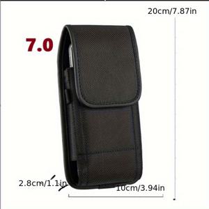 TEMU Synthetic Faux Leather Phone Protection Universal Case for BF07 허리 가방, 남성용 벨트 클립 홀더 커버에 적합한 다음 크기.