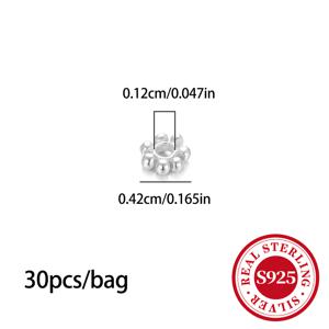 TEMU 30개/봉 S925 스털링 실버 눈꽃 스페이서 비즈, DIY 주얼리 제작용, 팔찌, 귀걸이, 목걸이 및 액세서리 소품|은목걸이