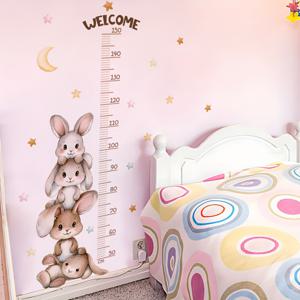 TEMU 2개 귀여운 토끼 스택 높이 자수 벽 스티커 - 