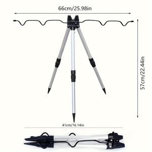 TEMU 4계절 알루미늄 낚시대 홀더 - 조절 가능한 회전, 마운팅 브래킷, 및 야외 낚시용 선반으로 내구성이 뛰어난 트립오드 스탠드, 낚시 장비 홀더|조절 가능한 낚시 스탠드|내구성 있는 낚시 장비