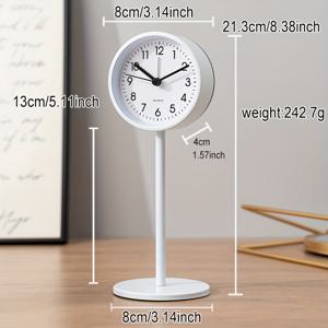 TEMU 유럽 스타일 침실 알람 시계, 방해 또는 독서 없이 조용한 작동, 금속 재질, 장식용으로 설계, 사무실, 거실, 연구실, 간단한 야간 조명이 있는 독특한 새로운 스타일, AA 배터리 1개로 작동 (배터리 포함하지 않음)|시계|벽시계|벽시계