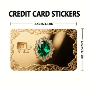 TEMU 금색 크리에이티드 에머얼드 VIP 카드 스킨 (은행 카드, 신용 카드, 체크 카드, 교통 카드, 룸 키 카드용)