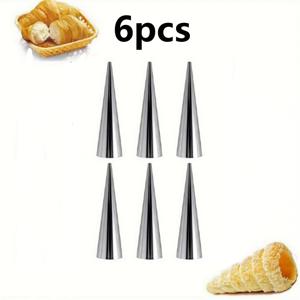 TEMU 6/8/9/10/12개 스테인리스 콘 파스티리 팁 - 퍼프, 에클레어, 뿔 모양 쿠키용 전문 베이킹 도구 | 내구성 있고 세척하기 쉬운 & 일상 주방 필수품 (할로윈, 크리스마스, 추수감사절), 디저트 용품, 슬림한 디자인, 튼튼한 구조, 정밀 노즐, 식품 등급 재료, 홈 베이커를 위한 에클레어 노즐