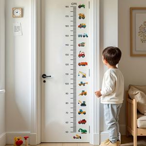 TEMU 1개 어린이 방 장식용 높이 측정 벽 스티커, 탈부착 가능한 비닐 만화 자동차 베이비룸 침실 문 홈 데코 할로윈 & 크리스마스 벽 데칼