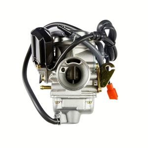 TEMU PD24J GY6 24mm 카뷰레이터, 125cc/150cc 4행정 엔진용 - , 스쿠터, ATV, 바자드 카트 호환 고성능 교체 부품 - 내구성 있고 설치가 쉬운 ATV 엔진 구성 요소, 통합 스로틀 컨트롤, 메탈릭 마감, 정밀 엔진 부품