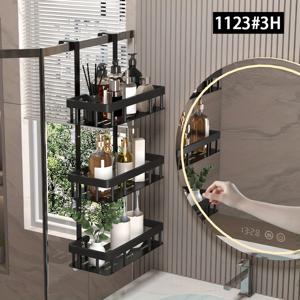 TEMU 1pc 공간 절약형 2/3단 샤워 정리대 - 욕실 및 샤워 용품을 위한 드릴 없음 휴대용 디자인, 화장품, 화장품 및 더 많은 것을 보관하는 데 이상적, 욕실 보관 솔루션 | 현대 욕실 액세서리 | 내구성 있는 플라스틱 선반, 샤워 정리대, 욕실 정리대 선반, 샤워 캐디