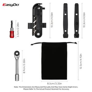TEMU EasyDo 자전거 수리 도구 세트 휴대용 다기능 도구 조합 강력한 합금 스틸 래쳇 헥스 렌치 자전거 프라이 타이어 바가 실내 및 실외 사이클링 사용 자체 실외 사이클링 비상 수리 도구, 도로 자전거 및 산악 자전거 유지 보수에 적합, 자전거 수리 도구 키트|실내자전거
