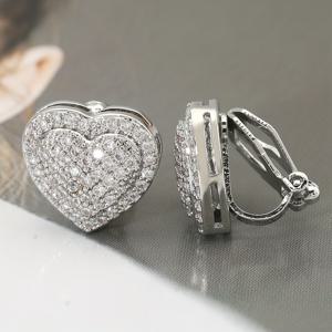 TEMU 1쌍 브라이트플라이 1쌍 하트형 풀 CZ 스터드 클립온 귀걸이 여성용 - 반짝이는 큐빅 합성 지르코니아 비피어싱 귀걸이, 저자극성 웨딩/발렌타인데이/축제용 주얼리, 우아하고 귀여운 사계절 클립 귀걸이, 완벽한 선물