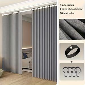 TEMU 1개 로드리스 스타일 고온 저항 고정형 파티션 커튼 - 거실, 침실, 주방용 조명 필터링 프라이버시 스크린 - 드릴 설치 불필요