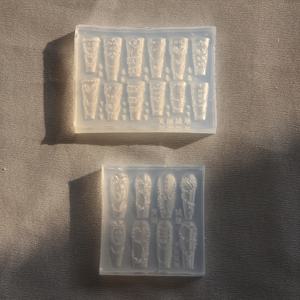 TEMU 2pcs 봄 크림 리플 레이스 하트 팁 아트 장식 실리콘 레진 액체 몰드 세트