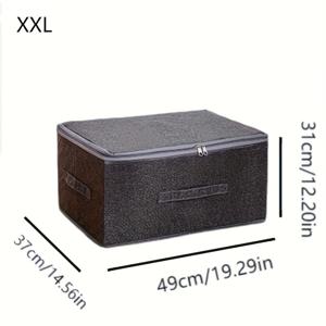 TEMU 2/4pcs 보관 상자, 지퍼 커버가 있는 보관 상자, 손잡이가 있는 PP 플라스틱 접시 접이식 상자, 패브릭 큐빅 바구니, 옷장 옷 보관 용기, 회색, 검정색, XL, XXL, 설치된 옷장 시스템