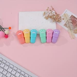 TEMU 귀여운 미니 고양이 발바닥 형광펜, 컬러 세트 - 글쓰기, 그림 그리기, 사무실 및 공부용으로 완벽한 부드럽고 매끄러운 성능