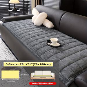 TEMU 1개 모던 소파 - 미끄럼 방지 가구 보호 커버, 반려동물 친화적 거실/침실/사무실용 소파 커버 - 싱글/더블/3인/4인용 호환 가능 (세탁기 사용 가능) - 블랙/그레이/베이지/브라운/그린 색상 - 홈 데코 소파 매트, 침실 액세서리, 현대적인 디자인, 플러시 질감, 내구성 있는 원단, 실내 인테리어|쇼파|소파패드