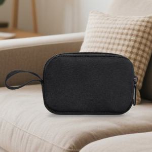 TEMU 남성용 컴팩트 옥스포드 직물 지갑 - 귀고리 보관 기능이 있는 휴대용 핸드헬드 동전 지갑, 블랙, 디자인, 안전한 지퍼 클로저, 컴팩트 옥스포드 지갑 | 캐주얼 스타일 지갑 | 내구성 있는 옥스포드 소재