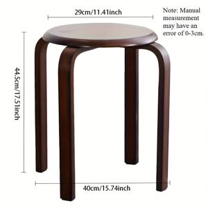 TEMU 솔리드 우든 라운드 스툴 & 커피 테이블 콤보 - 공간 절약형 스태커블 디자인, 커피색 재활용 목재, 모던 스타일 홈 오피스 거실 가구, 다목적 가구, 세련된 내구성 가구